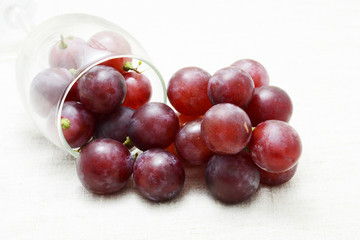 grapes and red wine