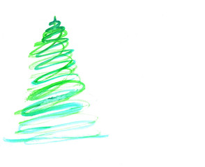 Stylized Christmas tree with colorful ornaments
