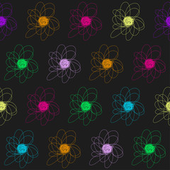 Doodle simple elements seamless pattern collection. Hand drawn isolated simple intricate elements