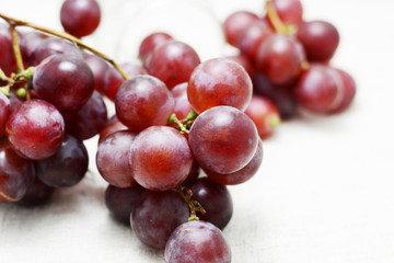 grapes and red wine
