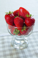 Strawberries in the glass vase