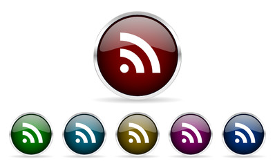 Obraz premium rss vector icon set