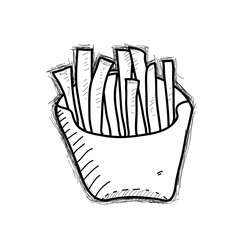 French Fries Doodle, a hand drawn vector doodle illustration of a french fries.