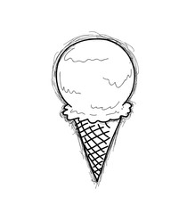 Ice Cream Doodle, a hand drawn vector doodle illustration of an ice cream.