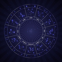 Set of Symbol Zodiac Sign. Vector Illustration