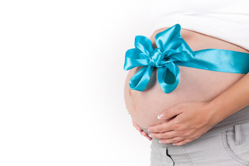 pregnant woman. white background