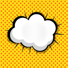 Speech Bubble Pop Art Background On Dot Background Vector Illust