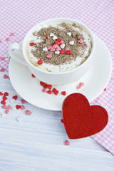 cappucino coffee and heart