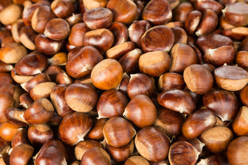chestnuts at the local food market in Ljubljana, Slovenia