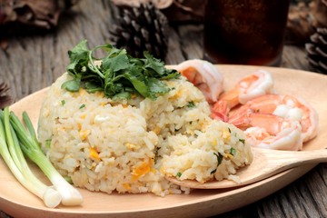 Fried rice with shrimp of delicious.