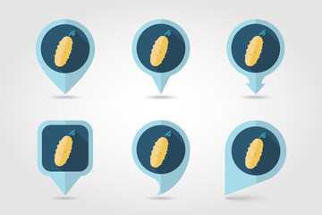 Cucumber flat icon with long shadow