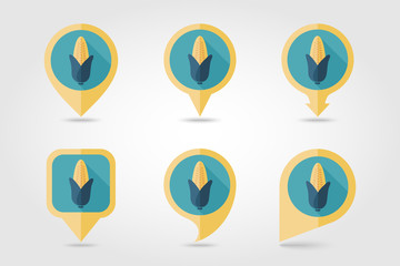 Corn flat icon with long shadow