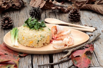 Fried rice with shrimp of delicious.