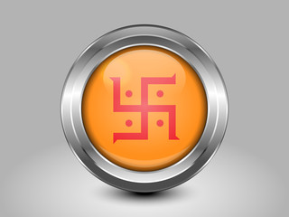 India Jain Variant Flag. Metal Round Icon