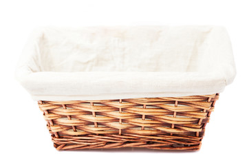 Obraz premium wicker basket isolated on a white background