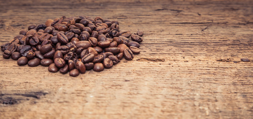 Fine roasted coffee beans concept