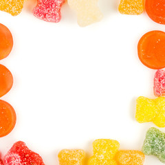 frame made of multicolored sweeties