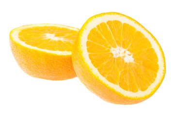 sliced orange isolated on a white background
