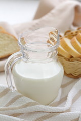 Milk and sliced wheat bread