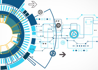 Obraz premium Abstract technological background with various technological ele