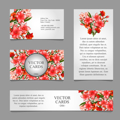 Cards with texture of pink lilies and text
