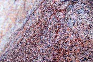 Cave paintings belong to the Chalcolithic period. Third millennium BC..Photographed in a cave known as Peña Caballera in the Area of Natural Los Barruecos. Malpartida de Caceres. Spain. © Eduardo Estellez