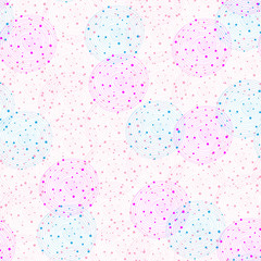 Vector fabric circles seamless pattern background with hand draw