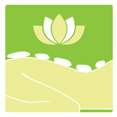 Fototapeta premium Vector icon with hot stone massage 