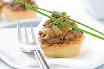 Tartlet with mushrooms