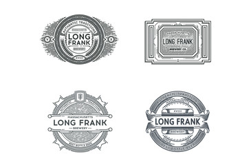 Set of Retro Vintage Beer Badges, Logos. Vector Illustration