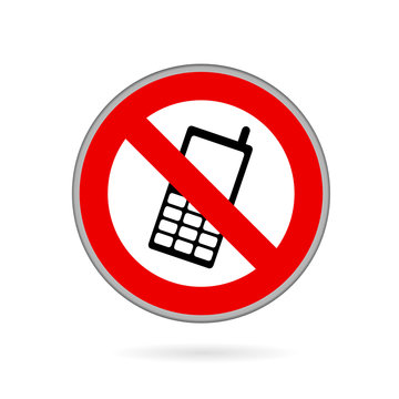 mobile phone no sign vector