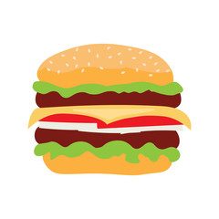 Cheeseburger fast food isolated icon.