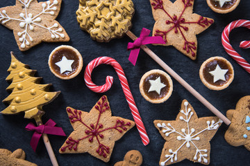 Christmas festive sweets background