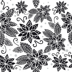 seamless flora pattern on white background