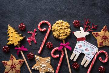 Christmas festive sweets food background