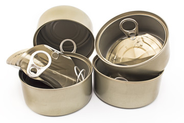 Empty cans isolated on white