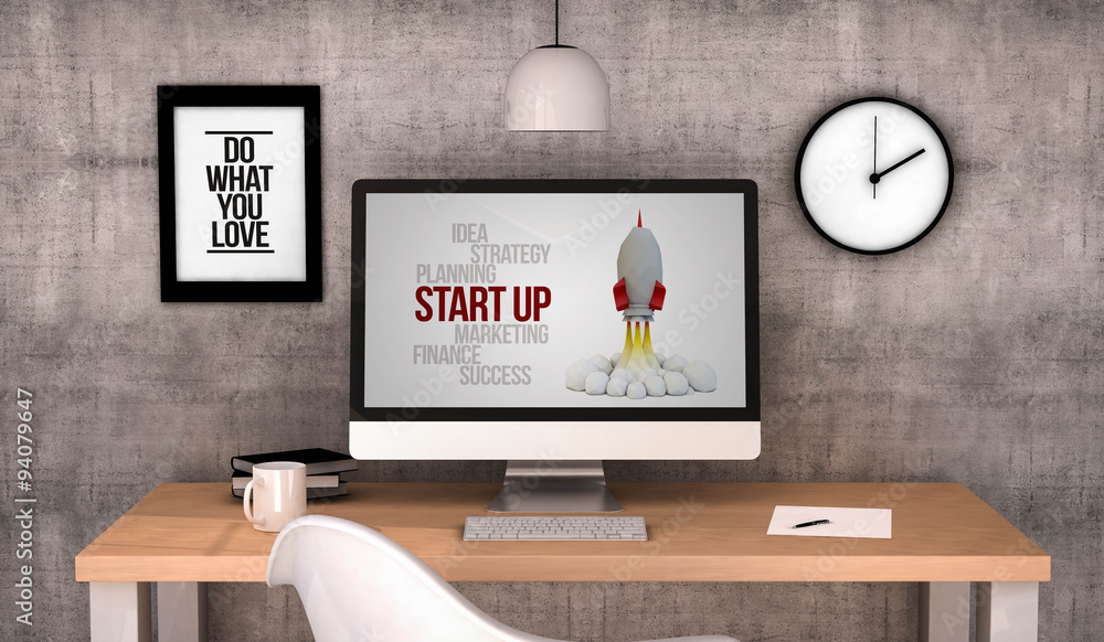 Poster workspace computer start up website