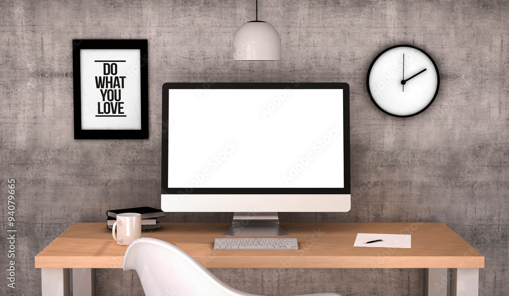 Poster workspace computer blank