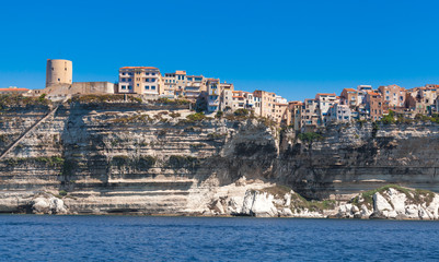 Fototapeta na wymiar Fortress of Bonifacio, Corsica island, France