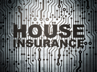 Insurance concept: circuit board with House Insurance