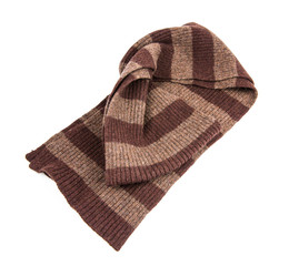Brown Knit scarf isolated