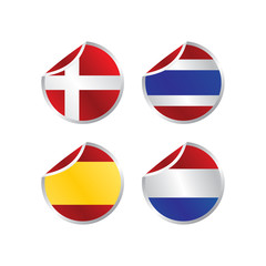 glossy theme national flag set