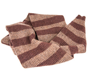 Brown Knit scarf isolated