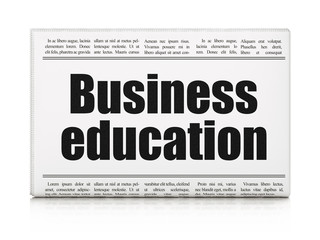 Studying concept: newspaper headline Business Education
