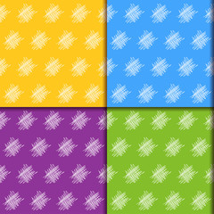 Doodle seamless pattern collection. Hand-drawing set with simple elements