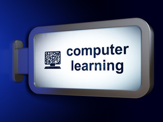 Learning concept: Computer Learning and Computer Pc on billboard