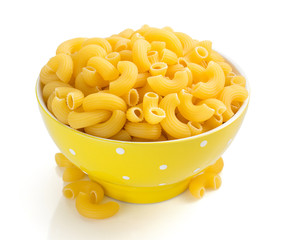 raw pasta isolated on white