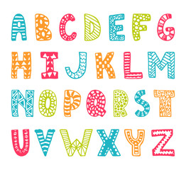 Hand drawn vector alphabet