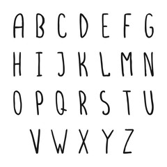 Hand drawn vector alphabet.