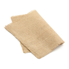 burlap hessian sacking isolated on white